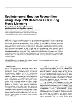 Spatiotemporal Emotion Recognition using Deep CNN Based on EEG during
  Music Listening
