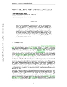 Robust Training with Ensemble Consensus