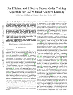 An Efficient and Effective Second-Order Training Algorithm for
  LSTM-based Adaptive Learning