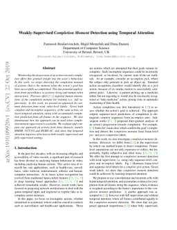Weakly-Supervised Completion Moment Detection using Temporal Attention