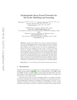 Exchangeable deep neural networks for set-to-set matching and learning