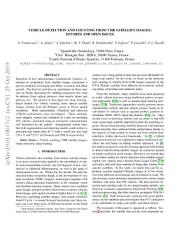 Vehicle detection and counting from VHR satellite images: efforts and
  open issues