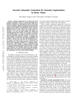 Towards Automatic Annotation for Semantic Segmentation in Drone Videos