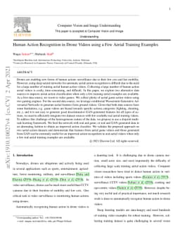 Human Action Recognition in Drone Videos using a Few Aerial Training
  Examples