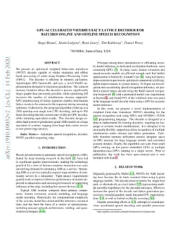 GPU-Accelerated Viterbi Exact Lattice Decoder for Batched Online and
  Offline Speech Recognition