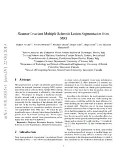 Scanner Invariant Multiple Sclerosis Lesion Segmentation from MRI