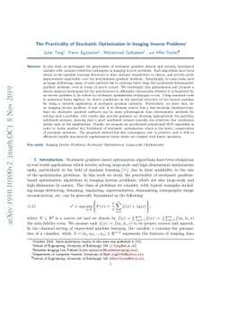 The Practicality of Stochastic Optimization in Imaging Inverse Problems