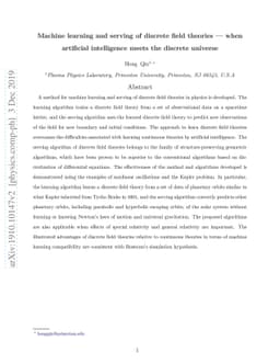Machine learning and serving of discrete field theories -- when
  artificial intelligence meets the discrete universe
