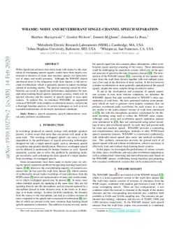 WHAMR!: Noisy and Reverberant Single-Channel Speech Separation