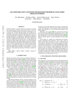 Location-Relative Attention Mechanisms For Robust Long-Form Speech
  Synthesis