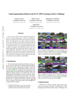 Using Segmentation Masks in the ICCV 2019 Learning to Drive Challenge