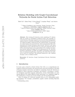 Relation Modeling with Graph Convolutional Networks for Facial Action
  Unit Detection