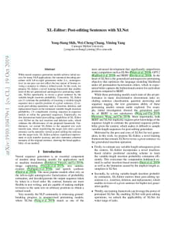 XL-Editor: Post-editing Sentences with XLNet