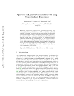 Question Classification with Deep Contextualized Transformer