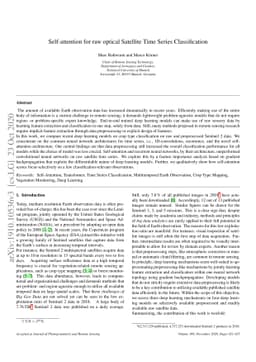 Self-attention for raw optical Satellite Time Series Classification