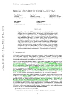 Neural Execution of Graph Algorithms