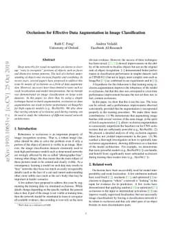 Occlusions for Effective Data Augmentation in Image Classification