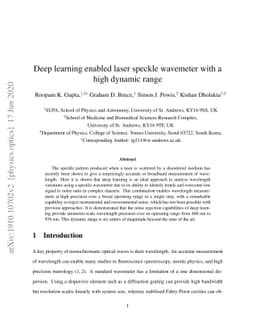 Deep learning enabled laser speckle wavemeter with a high dynamic range