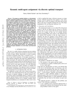 Dynamic multi-agent assignment via discrete optimal transport