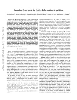 Learning Q-network for Active Information Acquisition