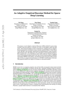 An Adaptive Empirical Bayesian Method for Sparse Deep Learning