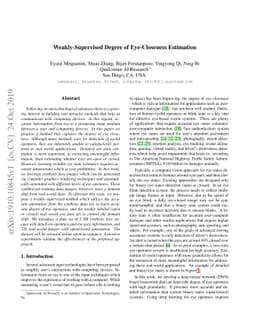 Weakly-Supervised Degree of Eye-Closeness Estimation