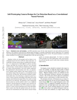 Soft Prototyping Camera Designs for Car Detection Based on a
  Convolutional Neural Network