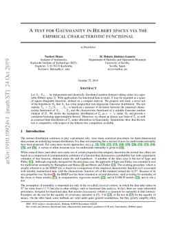 A test for Gaussianity in Hilbert spaces via the empirical
  characteristic functional