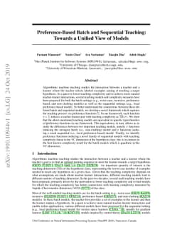Preference-Based Batch and Sequential Teaching: Towards a Unified View
  of Models