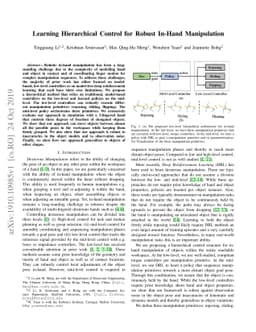 Learning Hierarchical Control for Robust In-Hand Manipulation
