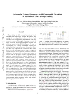 Adversarial Feature Alignment: Avoid Catastrophic Forgetting in
  Incremental Task Lifelong Learning