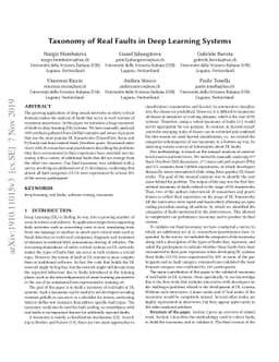 Taxonomy of Real Faults in Deep Learning Systems