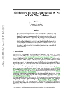 Spatiotemporal Tile-based Attention-guided LSTMs for Traffic Video
  Prediction