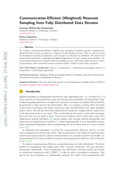 Communication-Efficient (Weighted) Reservoir Sampling from Fully
  Distributed Data Streams