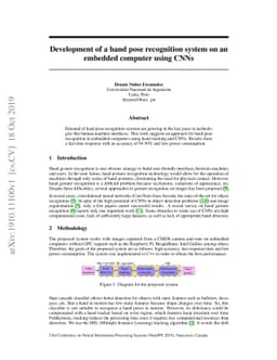 Development of a hand pose recognition system on an embedded computer
  using CNNs