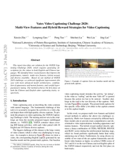 Vatex Video Captioning Challenge 2020: Multi-View Features and Hybrid
  Reward Strategies for Video Captioning