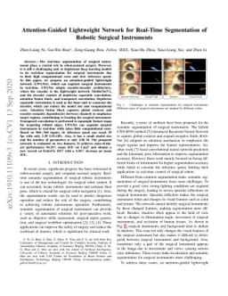 Attention-Guided Lightweight Network for Real-Time Segmentation of
  Robotic Surgical Instruments
