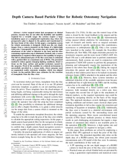 Depth Camera Based Particle Filter for Robotic Osteotomy Navigation