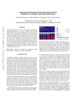 Bootstrapping deep music separation from primitive auditory grouping
  principles