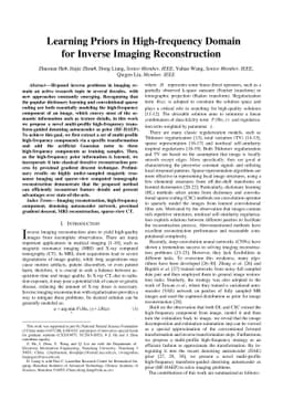 Learning Priors in High-frequency Domain for Inverse Imaging
  Reconstruction