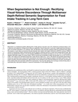 When Segmentation is Not Enough: Rectifying Visual-Volume Discordance
  Through Multisensor Depth-Refined Semantic Segmentation for Food Intake
  Tracking in Long-Term Care