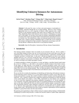 Identifying Unknown Instances for Autonomous Driving