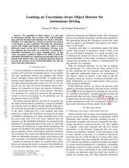 Learning an Uncertainty-Aware Object Detector for Autonomous Driving