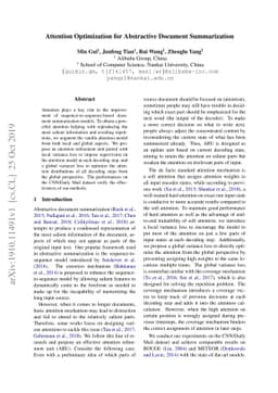 Attention Optimization for Abstractive Document Summarization