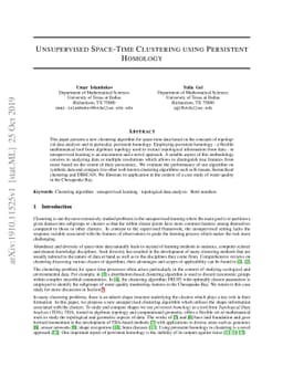 Unsupervised Space-Time Clustering using Persistent Homology