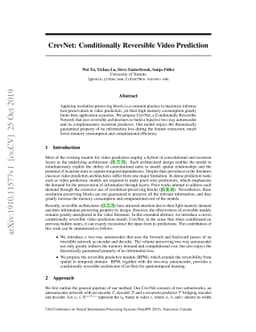 CrevNet: Conditionally Reversible Video Prediction