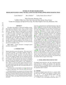 Overlap-aware diarization: resegmentation using neural end-to-end
  overlapped speech detection