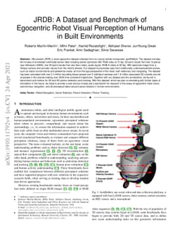 JRDB: A Dataset and Benchmark of Egocentric Robot Visual Perception of
  Humans in Built Environments