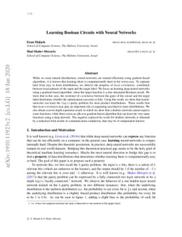 Learning Boolean Circuits with Neural Networks