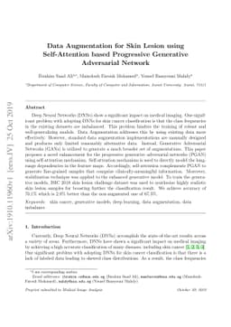 Data Augmentation for Skin Lesion using Self-Attention based Progressive
  Generative Adversarial Network